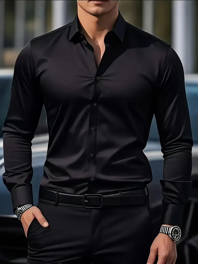 Andrés | Camisa Slim Fit de Manga Larga con Cuello Kent para Hombre 10