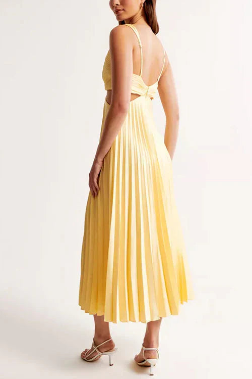 Clara | Vestido Largo Plisado Sin Mangas con Escote en V para Mujer 6