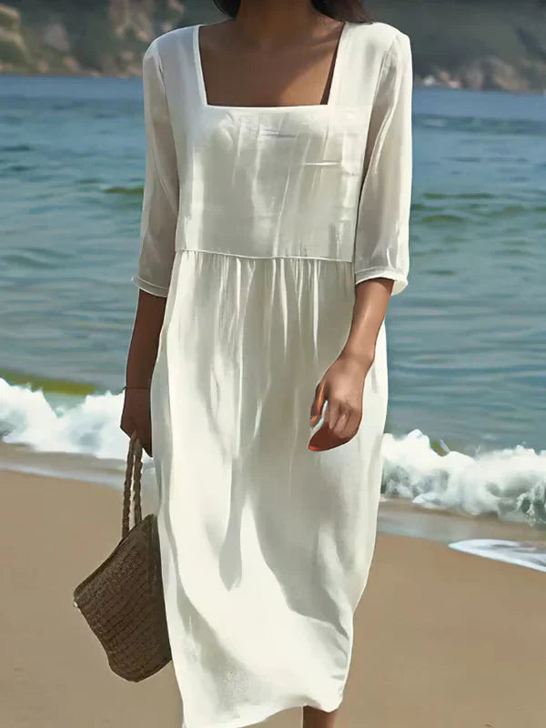 Isabella | Vestido Blanco Casual de Mujer con Estilo Elegante 2
