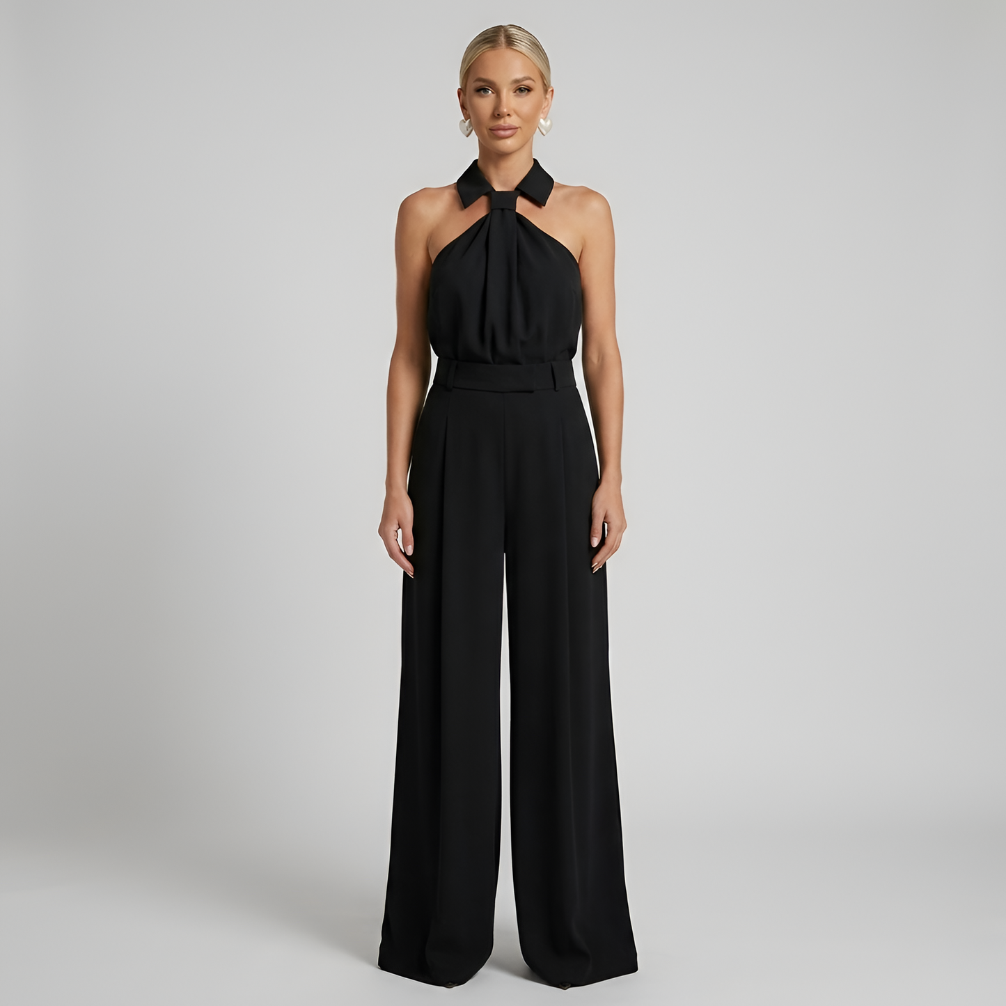 Lucía | Mono Mujer Halter con Pantalones Anchos para Fiestas Formales 6
