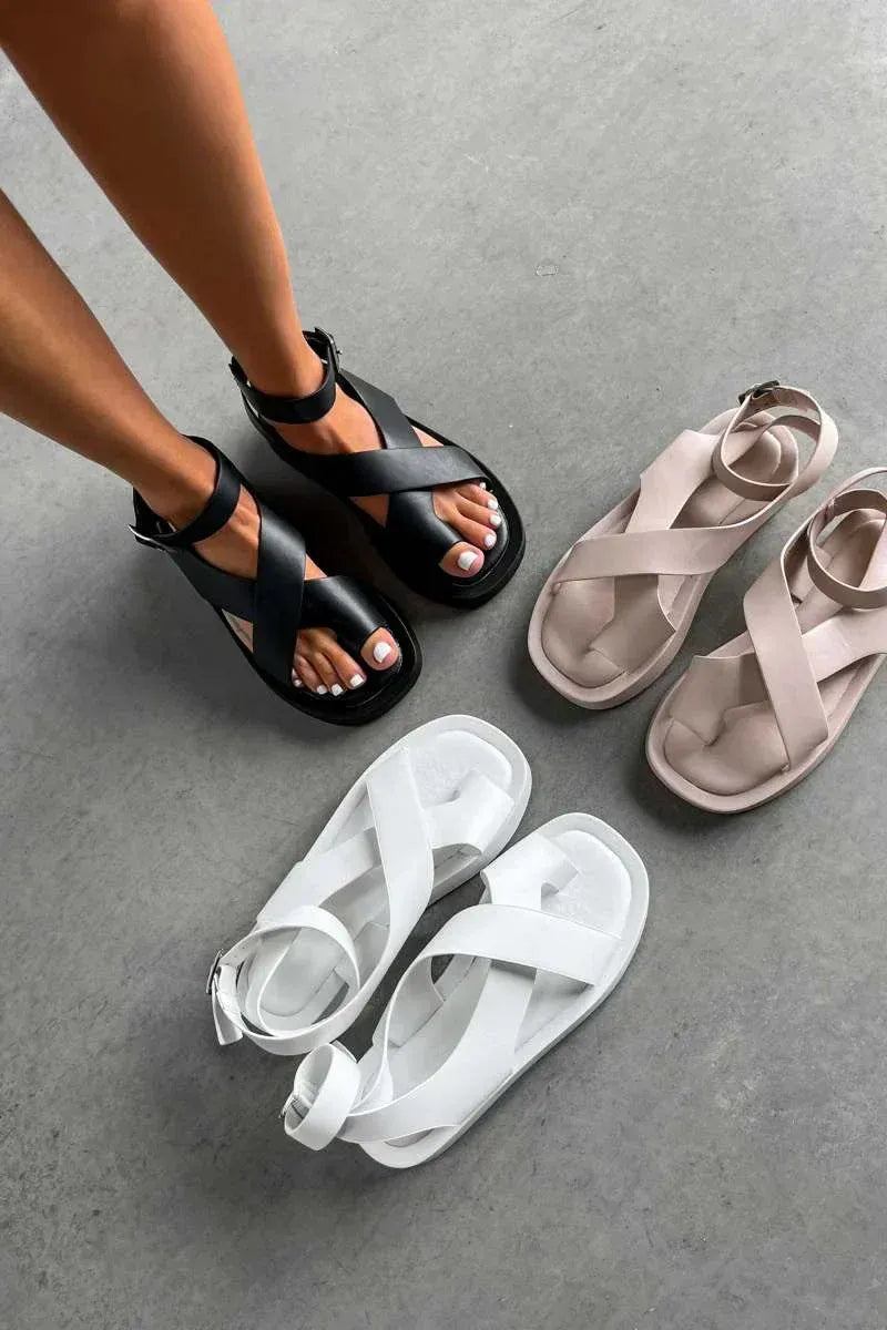 Lucía | Sandalias de Plataforma para Mujer con Tiras Cruzadas y Hebilla 6