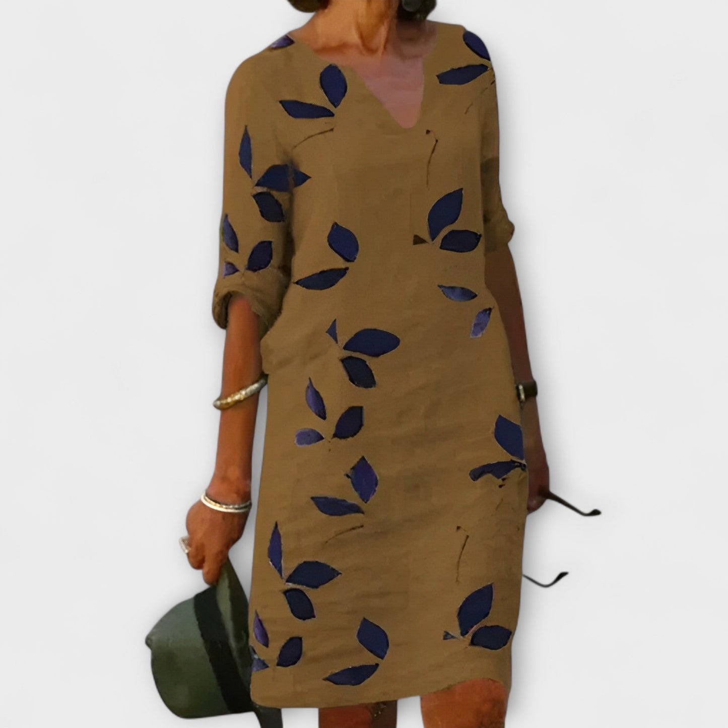 Lucía | Vestido Fluido de Estampado de Hojas Elegante para Mujer 2