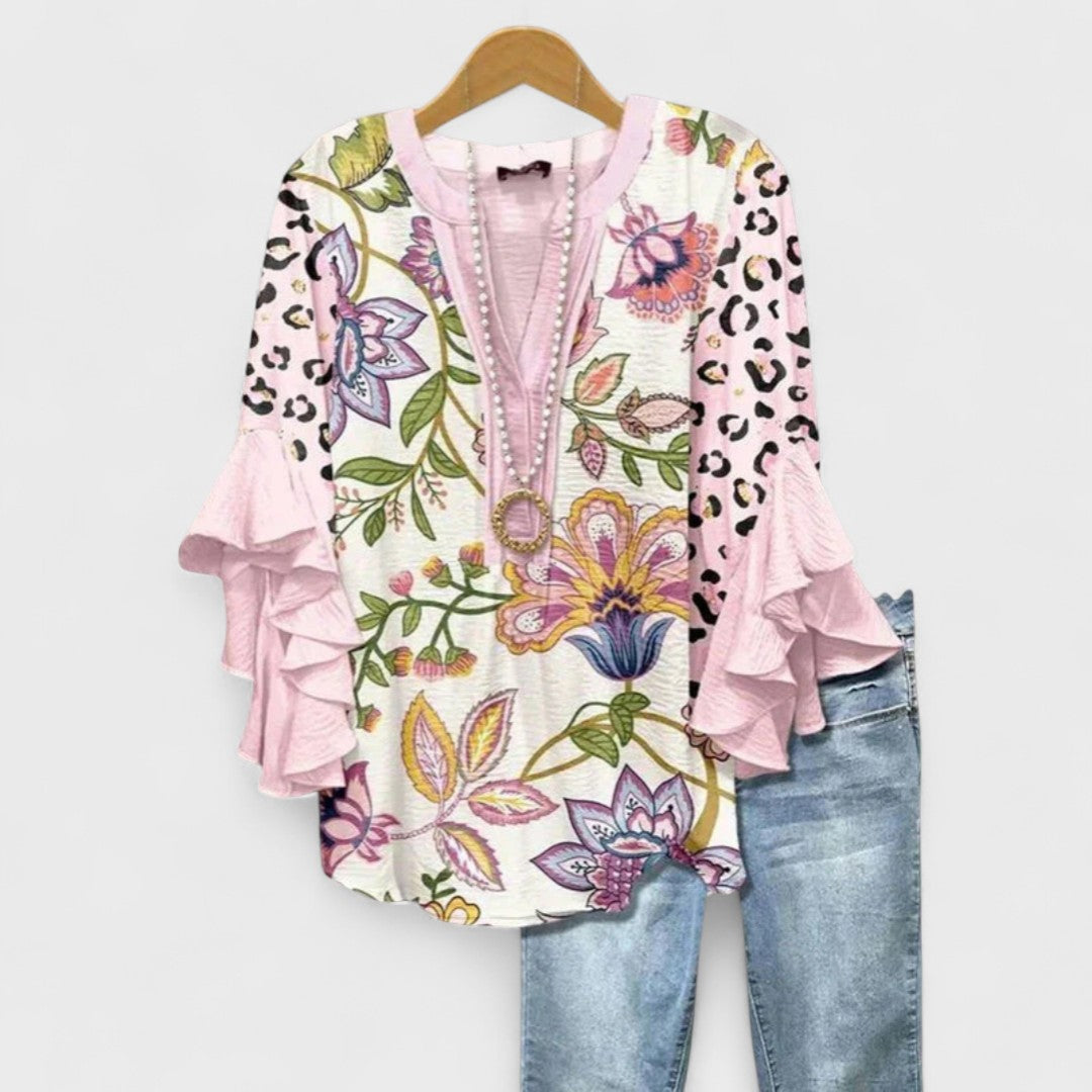 Sofía | Blusa con Escote en V y Mangas Volantes para Mujer 10