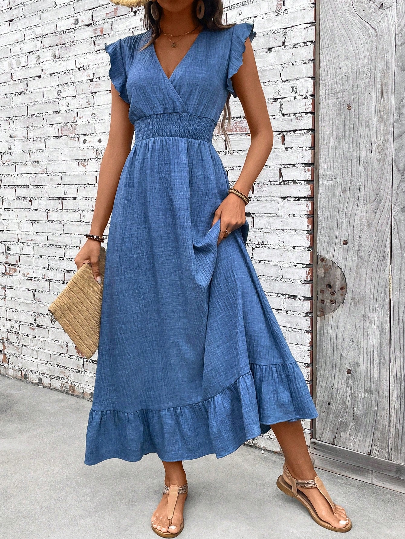 Sofía | Vestido Largo Bohemio con Cintura Fruncida para Mujer 0