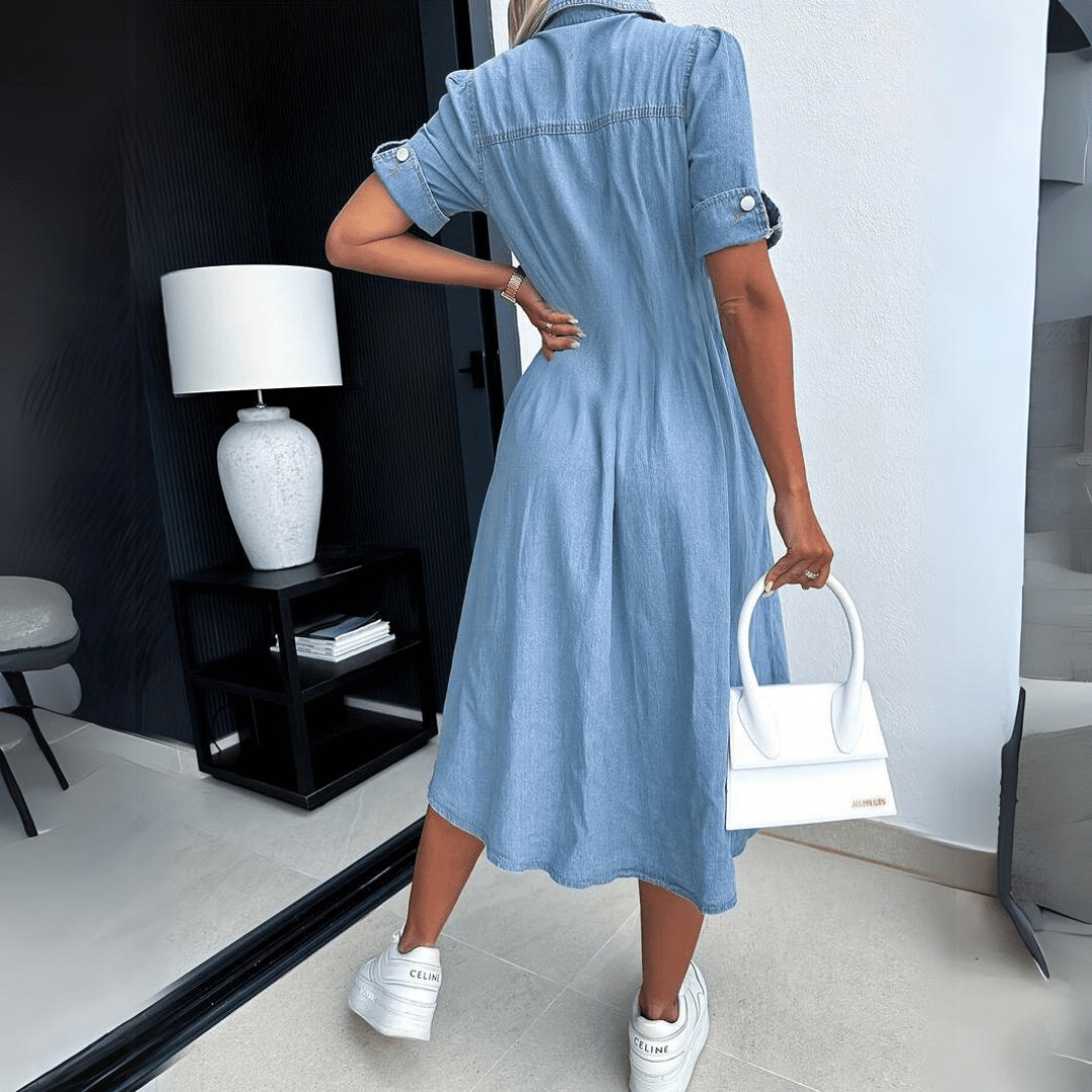 Sofía | Vestido Midi Casual de Mezclilla con Botones para Mujer 5