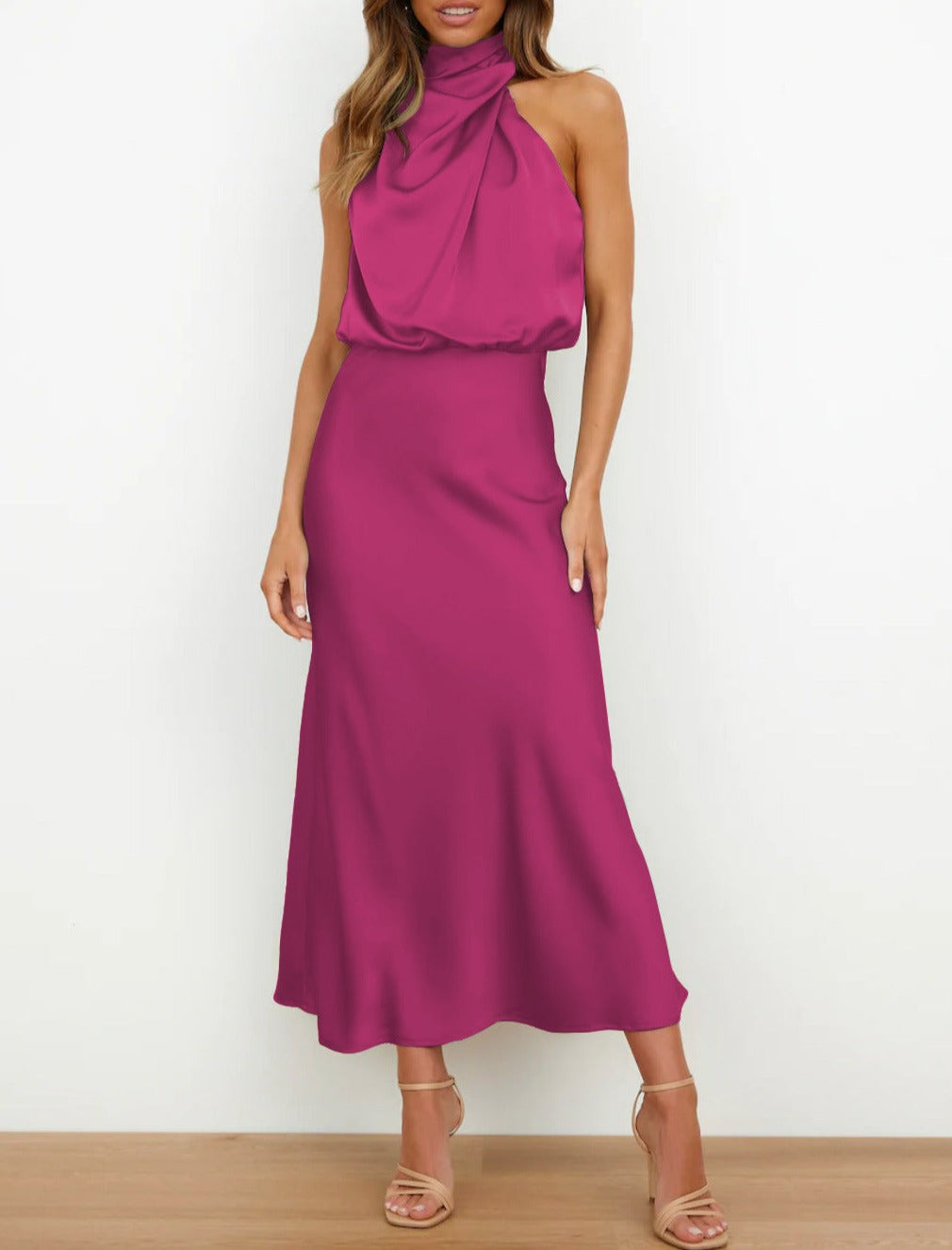 Sofía | Vestido Midi Elegante de Satén para Mujer 8