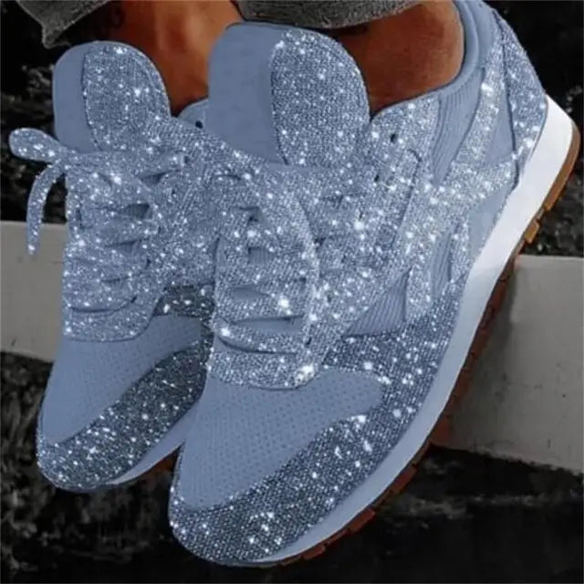 Sofía | Zapatillas Deportivas Brillantes para Mujer con Purpurina Azul 5