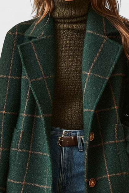 Abrigo Clásico de Lana a Cuadros | Diseño Entallado y Tejido Cálido para Elegancia Diaria 2