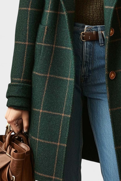 Abrigo Clásico de Lana a Cuadros | Diseño Entallado y Tejido Cálido para Elegancia Diaria 3
