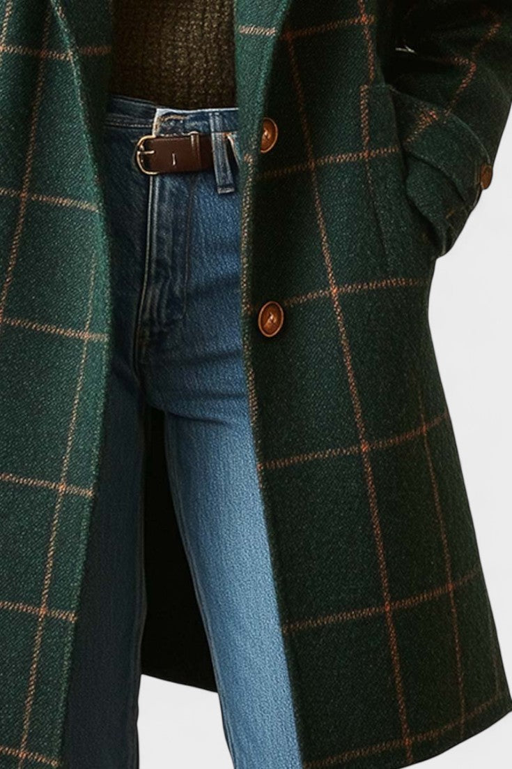 Abrigo Clásico de Lana a Cuadros | Diseño Entallado y Tejido Cálido para Elegancia Diaria 4