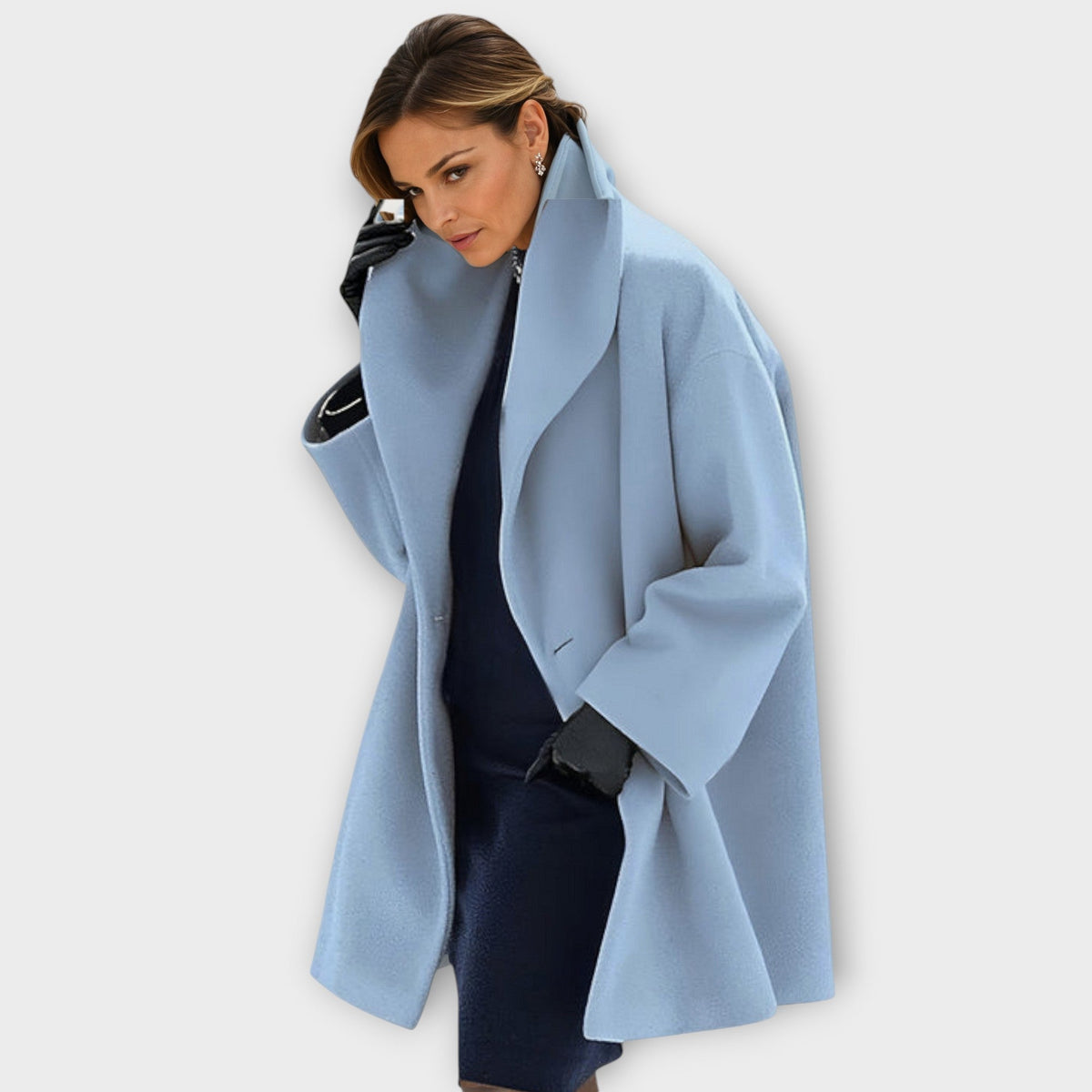 Abrigo Elegante | Abrigo de Mezcla de Lana Extragrande con Diseño Abierto | Comodidad y Estilo para Todas las Ocasiones 0