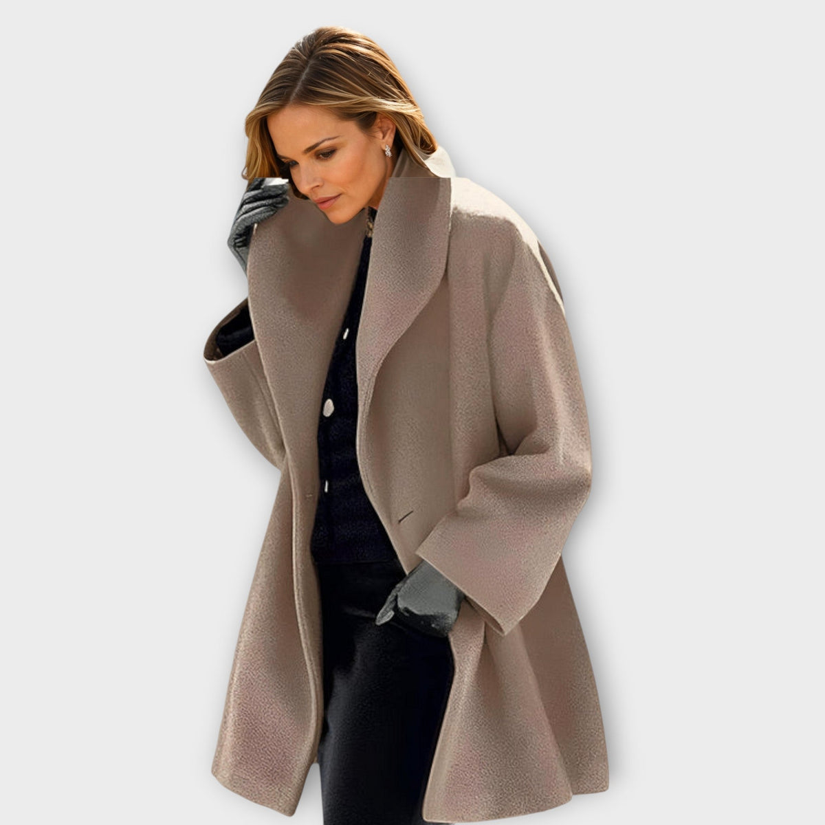 Abrigo Elegante | Abrigo de Mezcla de Lana Extragrande con Diseño Abierto | Comodidad y Estilo para Todas las Ocasiones 3