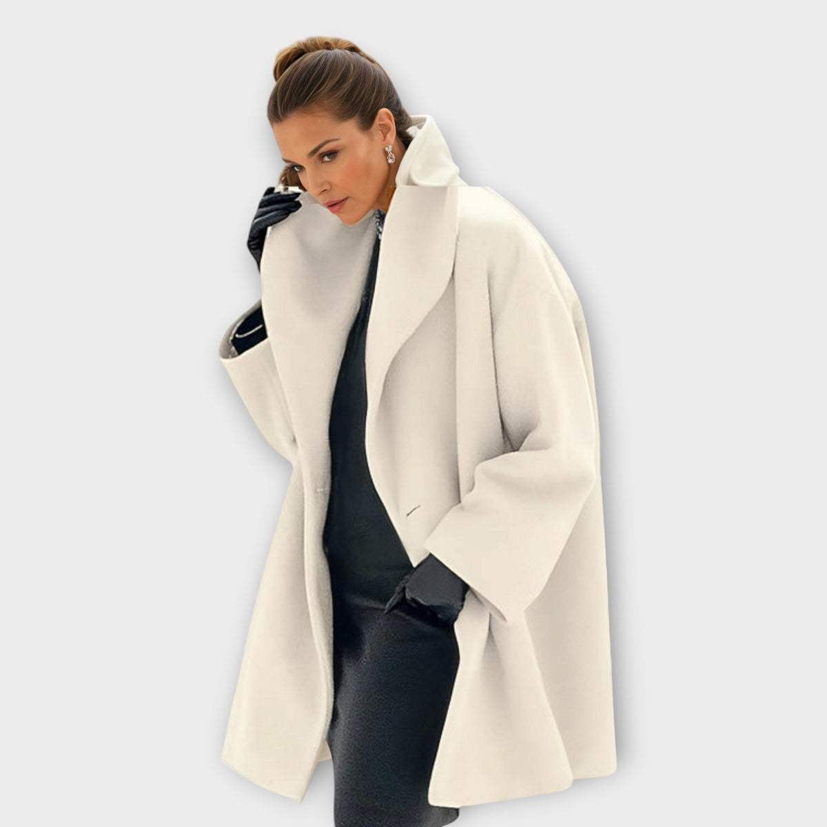 Abrigo Elegante | Abrigo de Mezcla de Lana Extragrande con Diseño Abierto | Comodidad y Estilo para Todas las Ocasiones 5