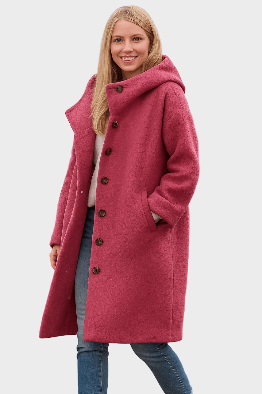 Abrigo Elegante de Invierno con Capucha y Botones Frontales | Comodidad y Estilo para Días Fríos 1