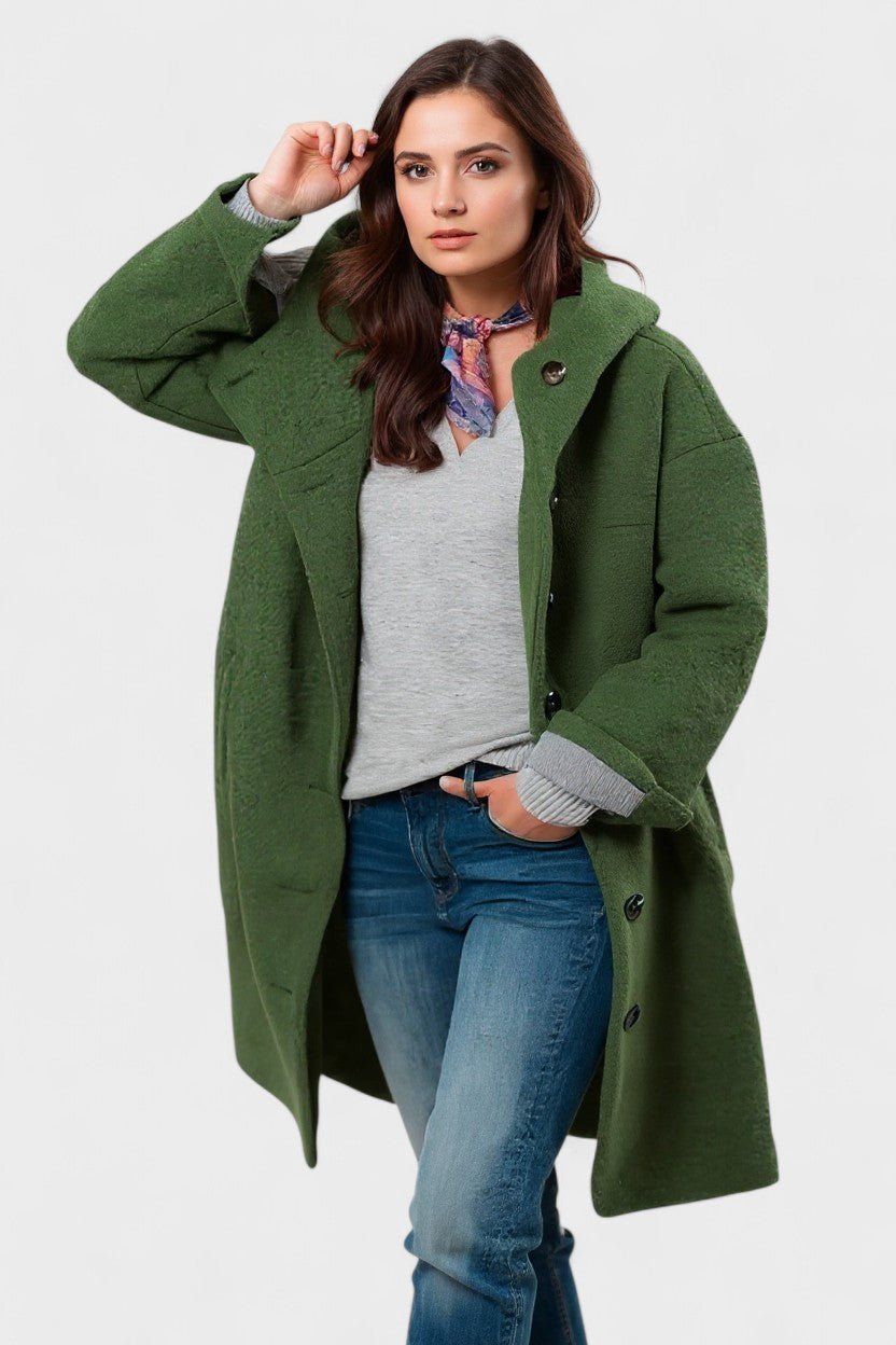 Abrigo Elegante de Invierno con Capucha y Botones Frontales | Comodidad y Estilo para Días Fríos 2