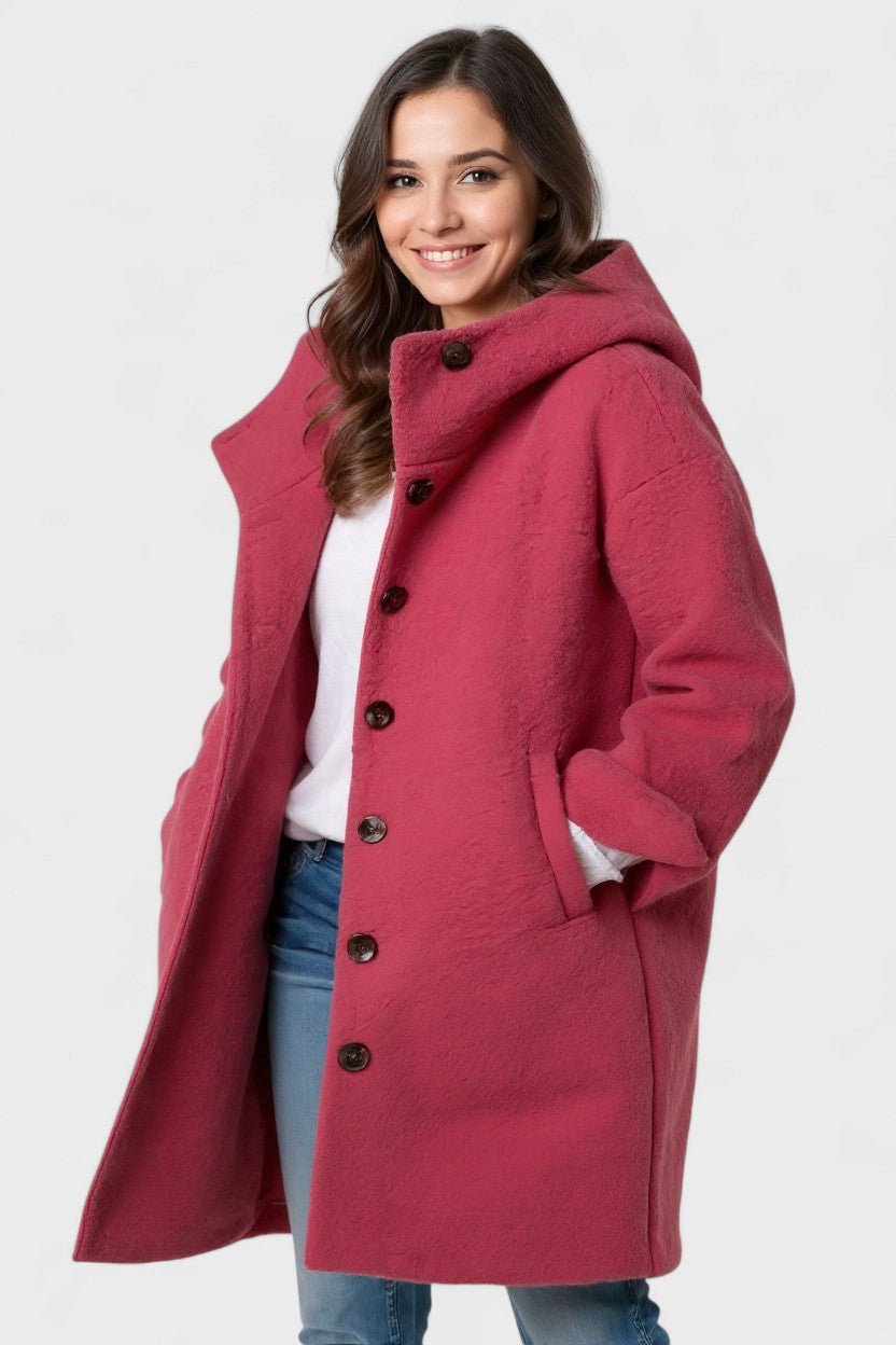 Abrigo Elegante de Invierno con Capucha y Botones Frontales | Comodidad y Estilo para Días Fríos 3