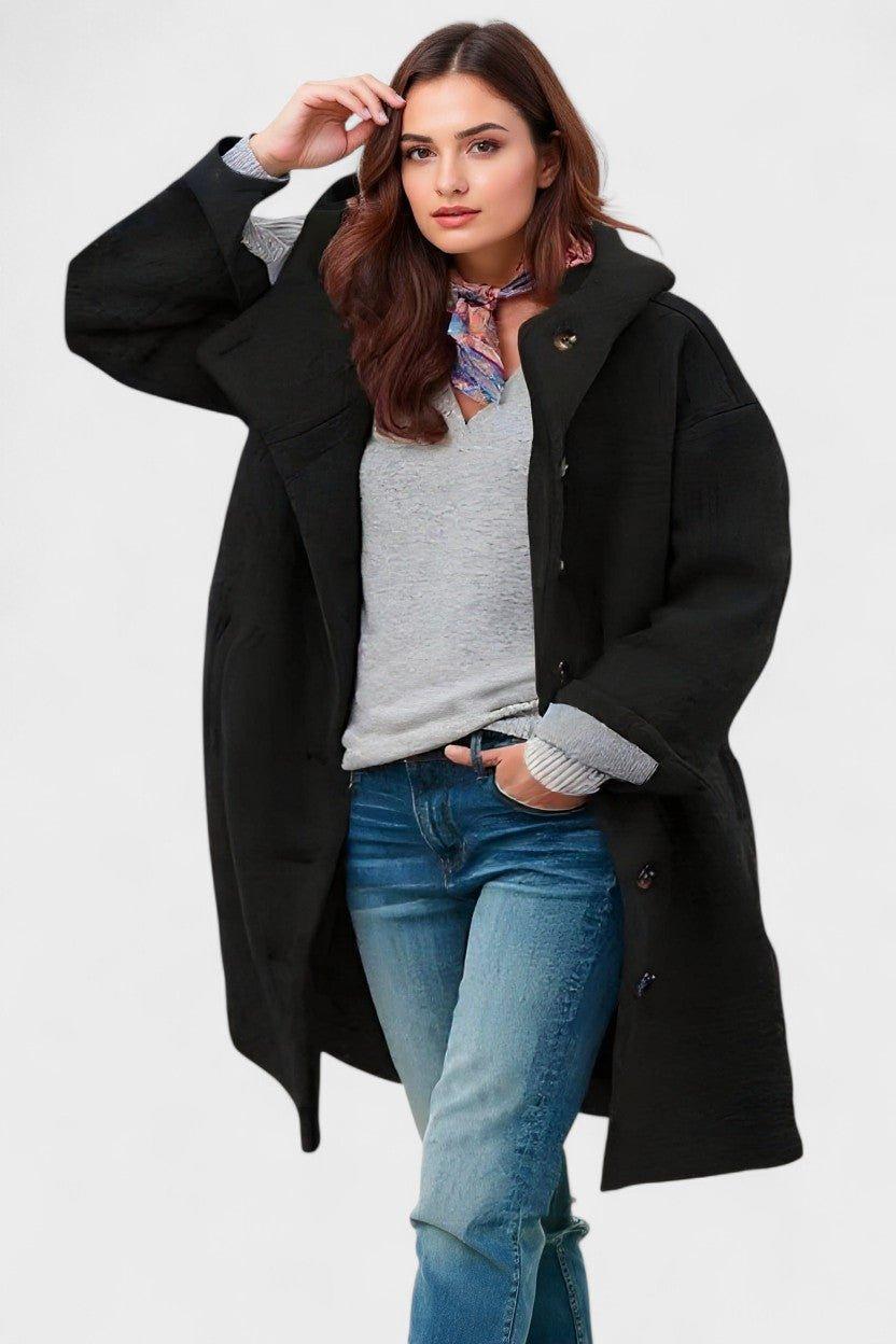 Abrigo Elegante de Invierno con Capucha y Botones Frontales | Comodidad y Estilo para Días Fríos 5