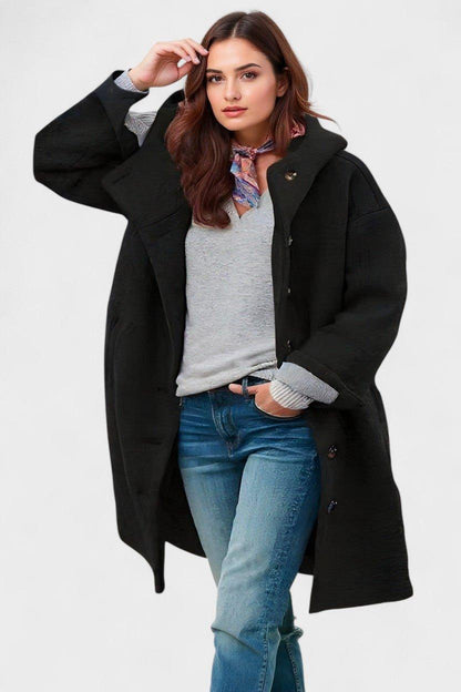 Abrigo Elegante de Invierno con Capucha y Botones Frontales | Comodidad y Estilo para Días Fríos 5