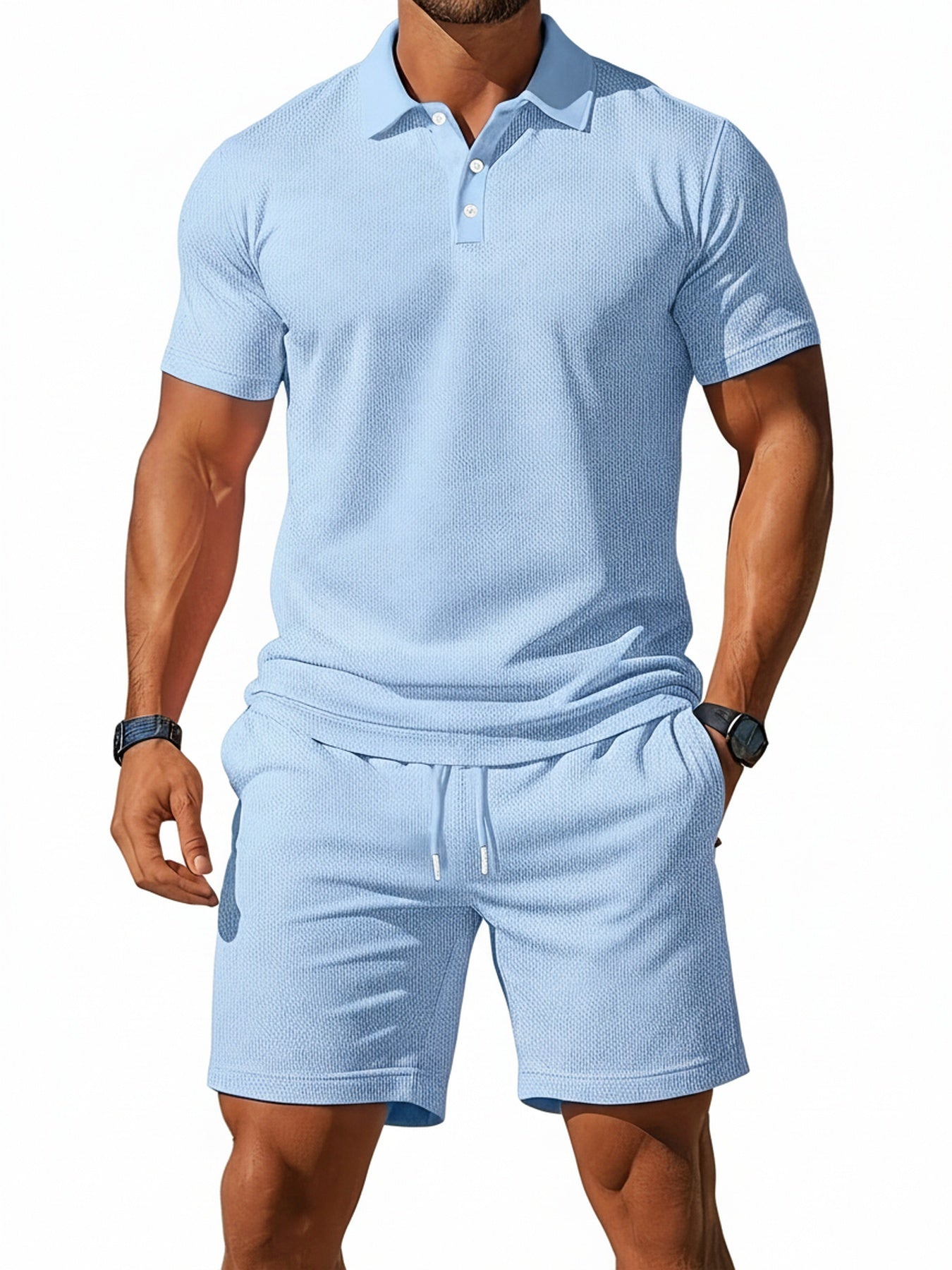 Alejandro | Conjunto de Polo y Pantalones Cortos para Hombre con Cuello Clásico 1