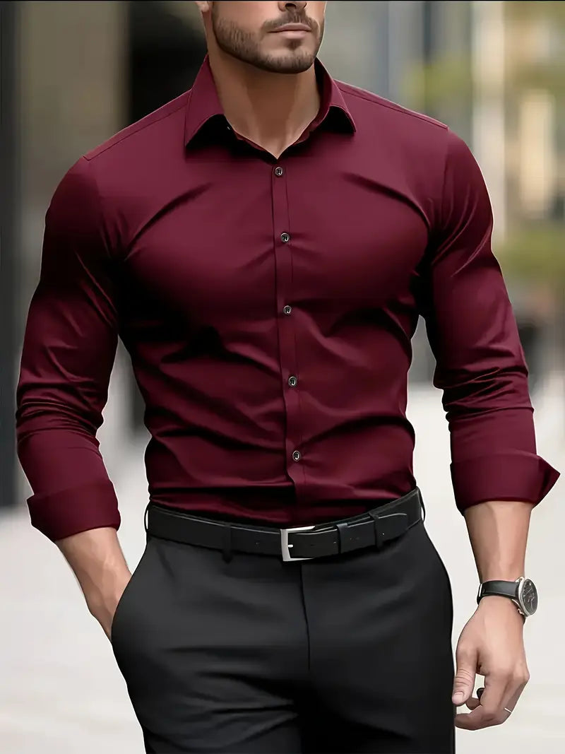 Andrés | Camisa Slim Fit de Manga Larga con Cuello Kent para Hombre 4