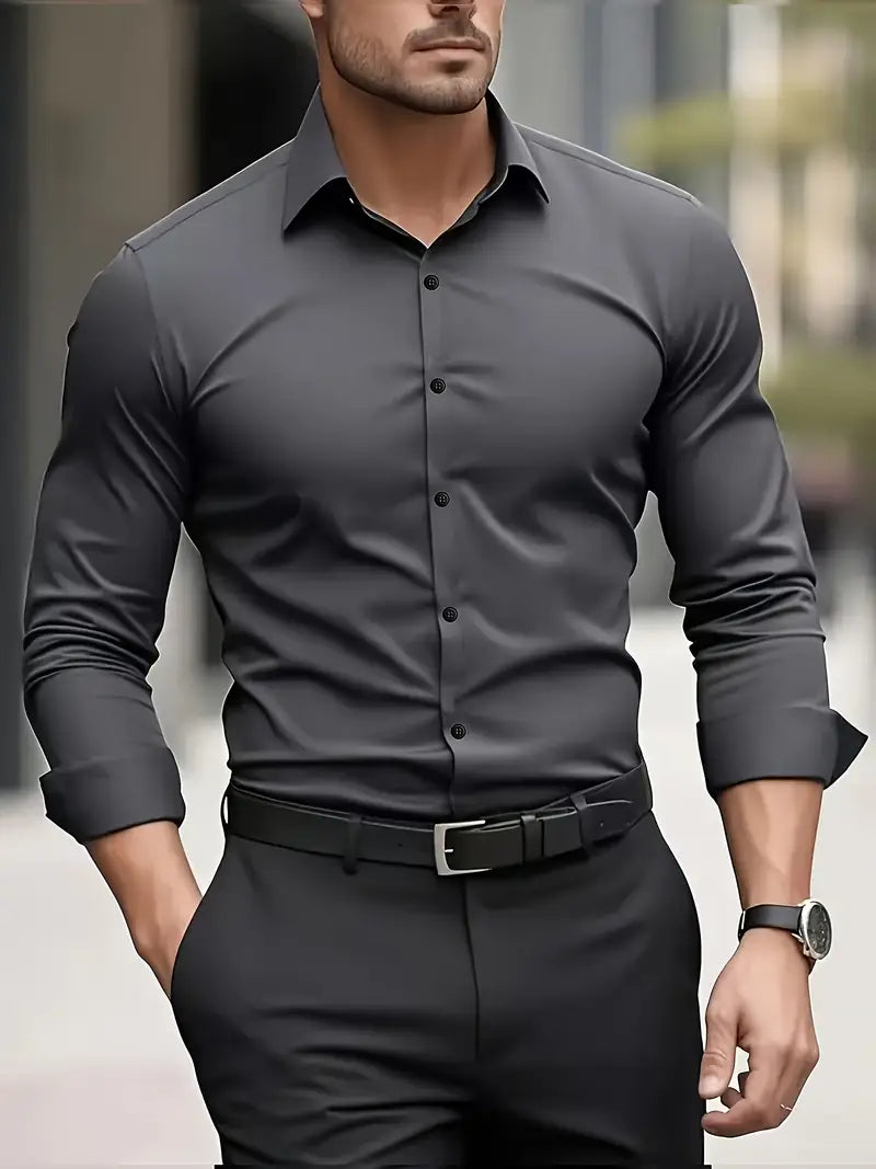 Andrés | Camisa Slim Fit de Manga Larga con Cuello Kent para Hombre 7