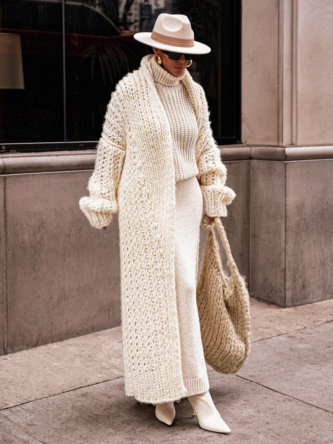 Cárdigan Largo de Punto Grueso con Diseño Abierto | Elegante y Acogedor para Otoño e Invierno 0