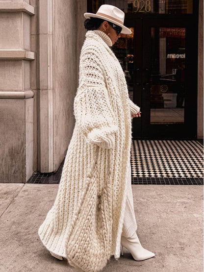 Cárdigan Largo de Punto Grueso con Diseño Abierto | Elegante y Acogedor para Otoño e Invierno 1