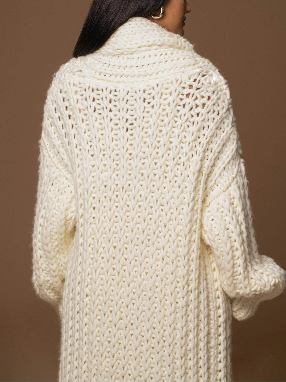 Cárdigan Largo de Punto Grueso con Diseño Abierto | Elegante y Acogedor para Otoño e Invierno 7