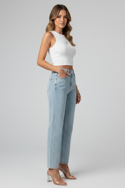 Catalina | Jeans Brillantes de Cintura Alta para Mujer 2