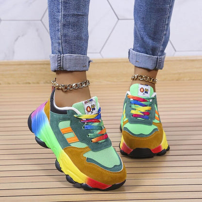Cecilia | Zapatillas Colorblock con Suela Arcoíris para Mujer 4