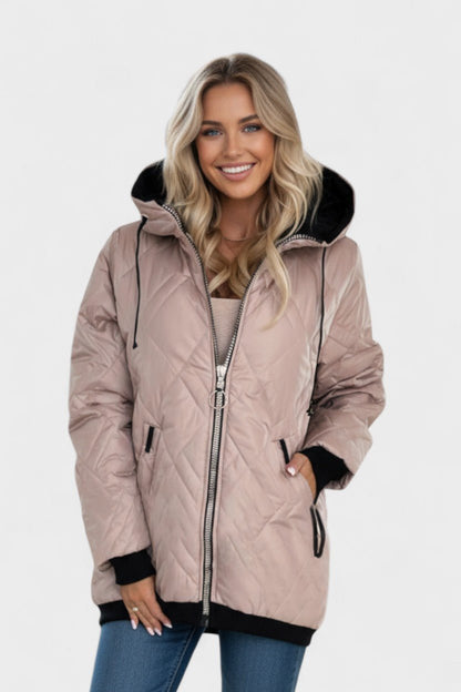 Chaqueta Acolchada | Chaqueta con Capucha y Cremallera Frontal para Calidez y Estilo Moderno 0