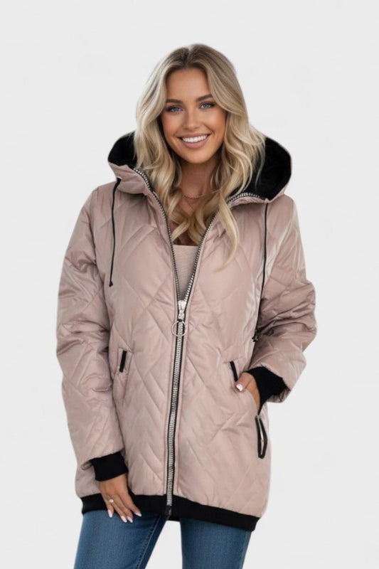 Chaqueta Acolchada | Chaqueta con Capucha y Cremallera Frontal para Calidez y Estilo Moderno 0