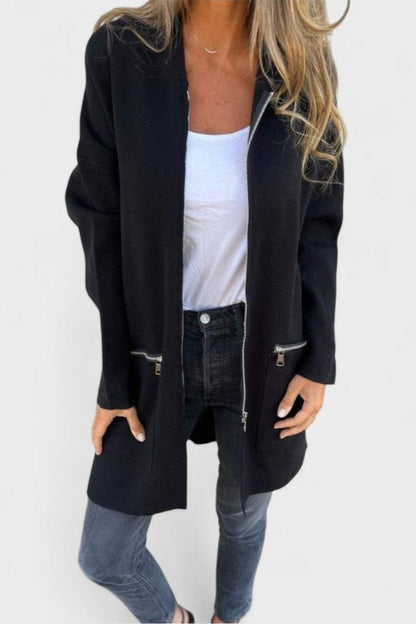 Chaqueta Punto Mujer Larga | Tejido Suave con Diseño Abierto | Ideal para Climas de Transición 2