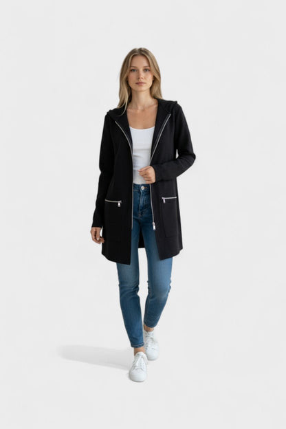 Chaqueta Punto Mujer Larga | Tejido Suave con Diseño Abierto | Ideal para Climas de Transición 3