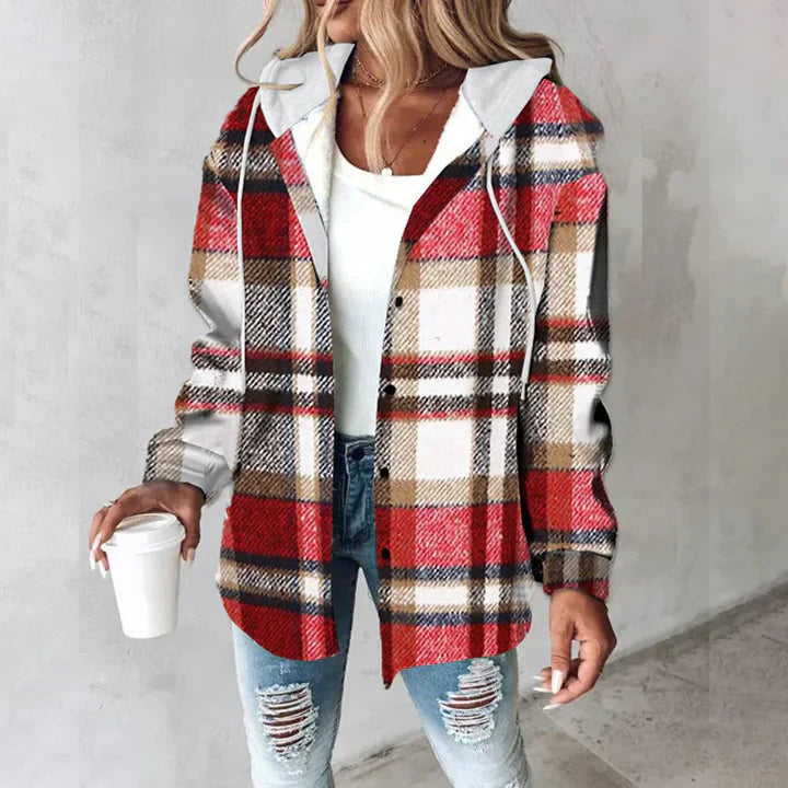 Clara | Chaqueta a Cuadros con Capucha para Mujer 1