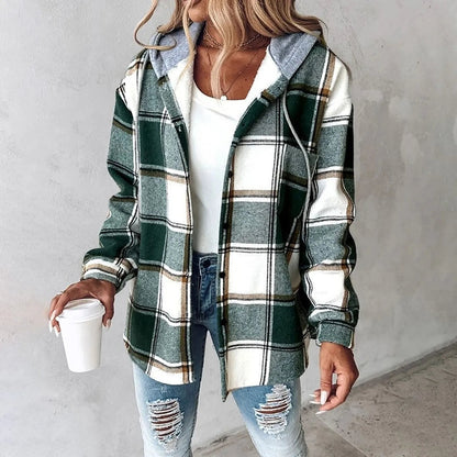 Clara | Chaqueta a Cuadros con Capucha para Mujer 2