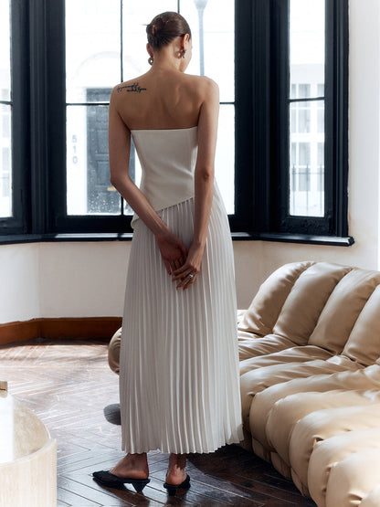 Clara | Elegante Vestido Largo Plisado con Abertura Lateral 1