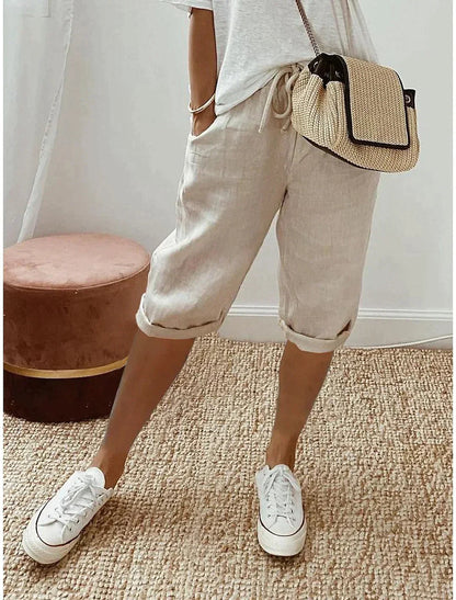 Clara | Pantalón Capri Mujer de Poliéster Elegante y Ligero 0