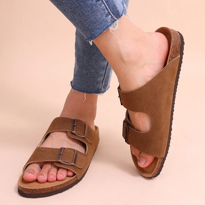 Clara | Sandalias Abiertas de Verano con Doble Hebilla para Mujer 1