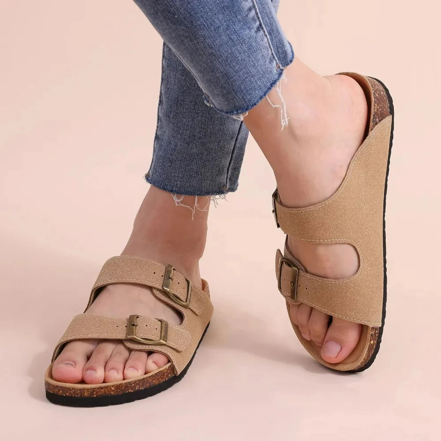 Clara | Sandalias Abiertas de Verano con Doble Hebilla para Mujer 4