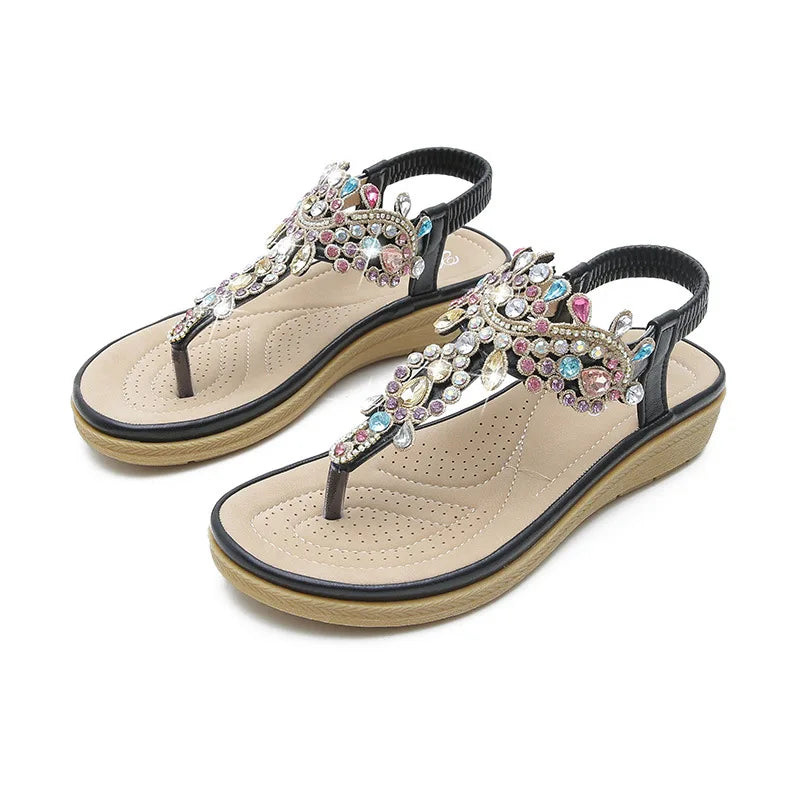 Clara | Sandalias Boho con Joya para Mujer con Diseño Elegante y Confortable 0