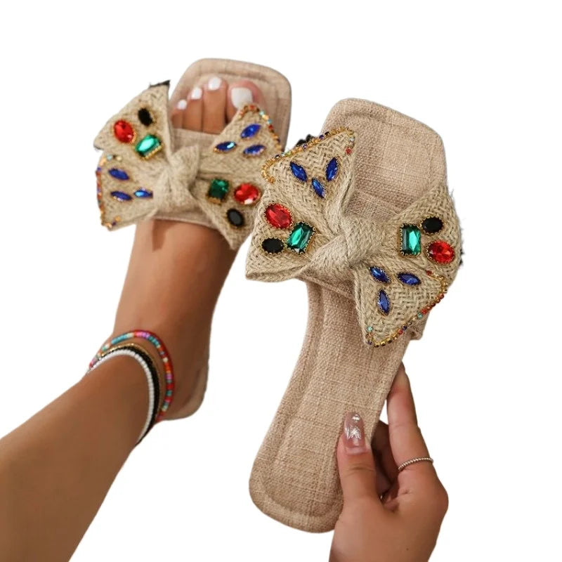 Clara | Sandalias de Verano con Lazo y Adornos para Mujer 0