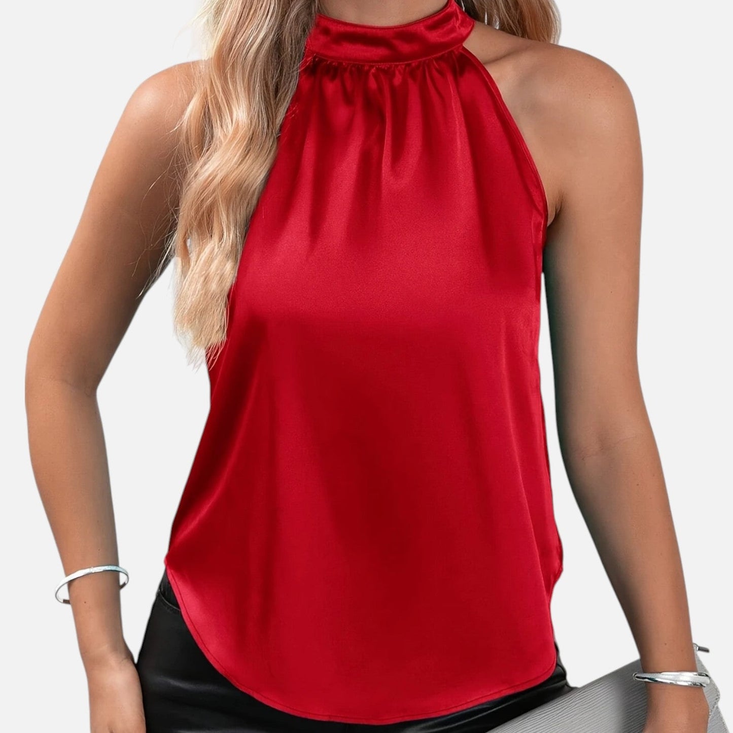 Clara | Top de Satén Halter Ligero para Mujer Elegante en Verano 3