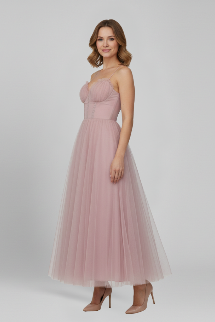 Clara | Vestido Largo Sin Tirantes de Tul para Mujer, Ideal para Bodas y Fiestas 2