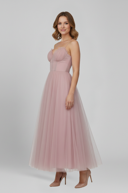Clara | Vestido Largo Sin Tirantes de Tul para Mujer, Ideal para Bodas y Fiestas 2