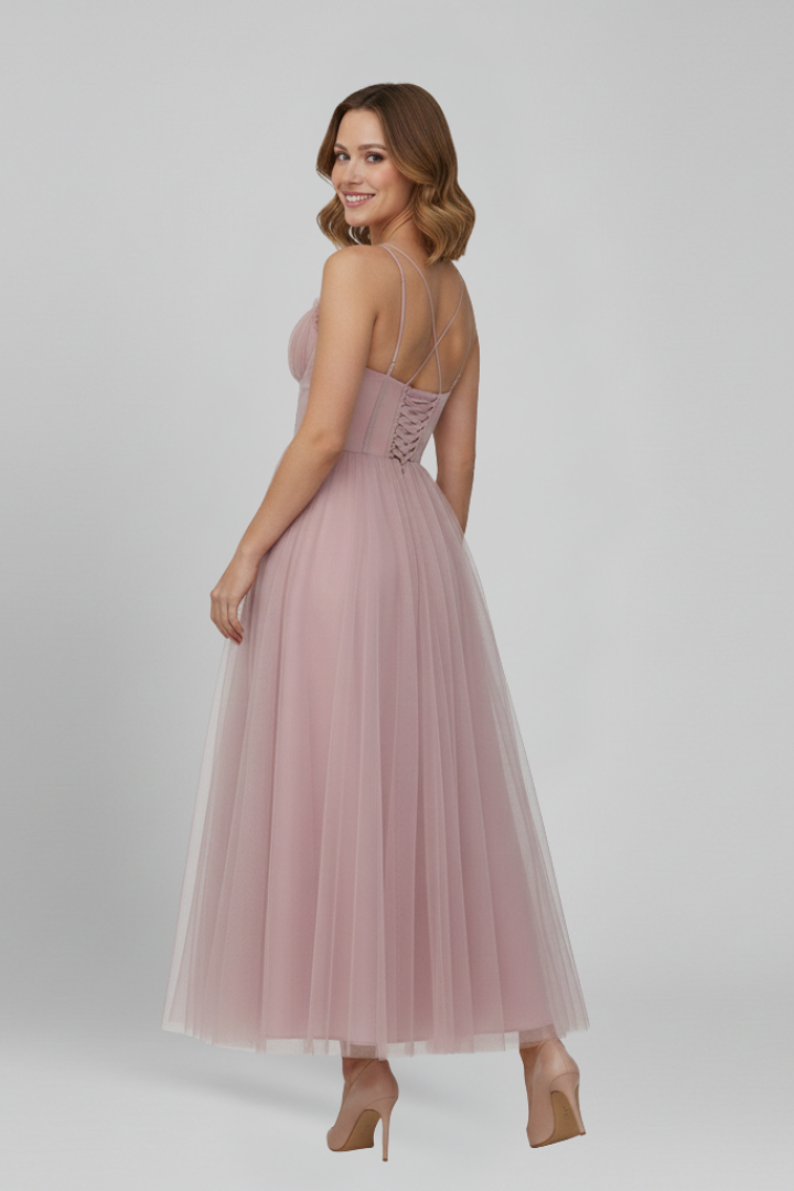 Clara | Vestido Largo Sin Tirantes de Tul para Mujer, Ideal para Bodas y Fiestas 4