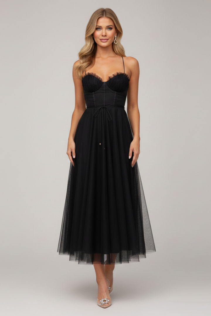 Clara | Vestido Largo Sin Tirantes de Tul para Mujer, Ideal para Bodas y Fiestas 5