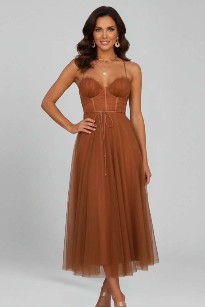Clara | Vestido Largo Sin Tirantes de Tul para Mujer, Ideal para Bodas y Fiestas 6