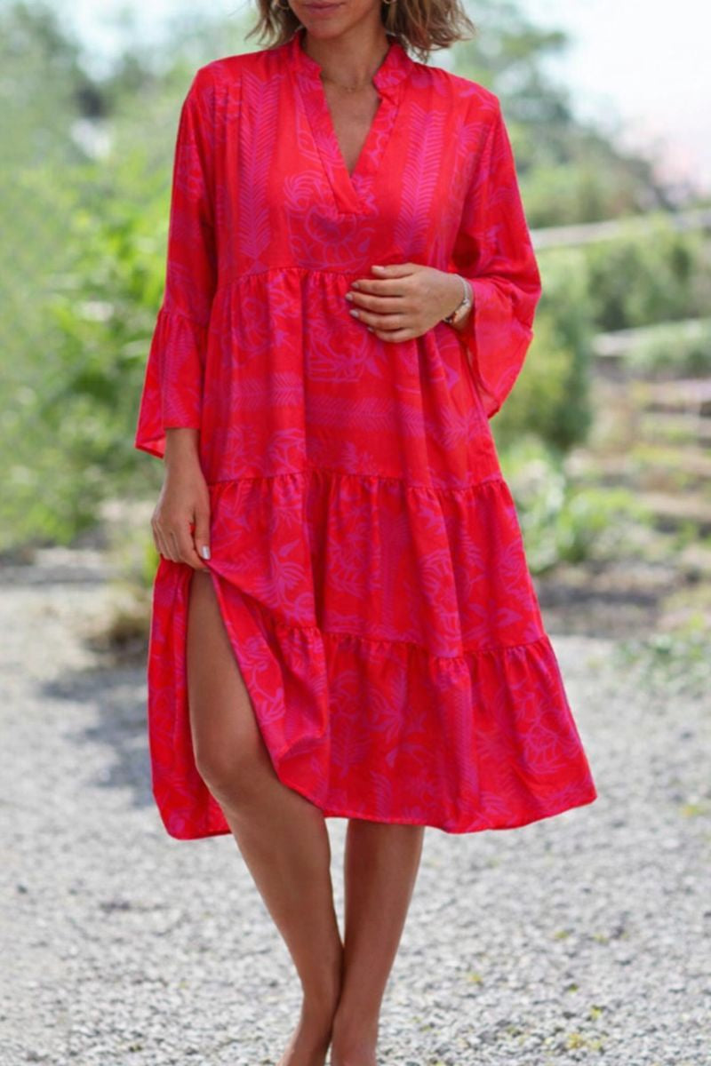 Clara | Vestido Midi Bohemio Casual de Corte Holgado para Mujer 0