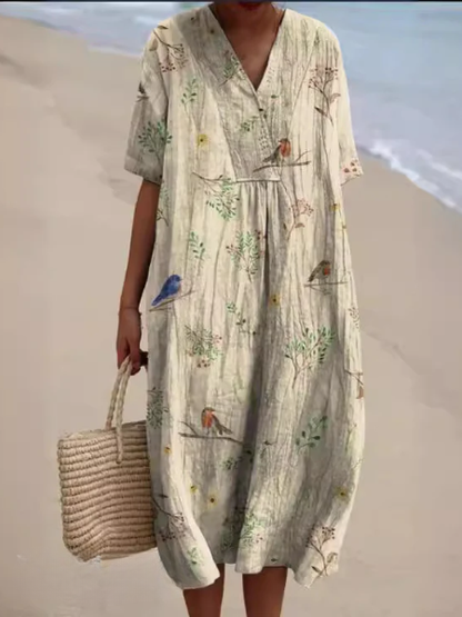 Clara | Vestido Midi Floral con Cuello en V para Mujer 6